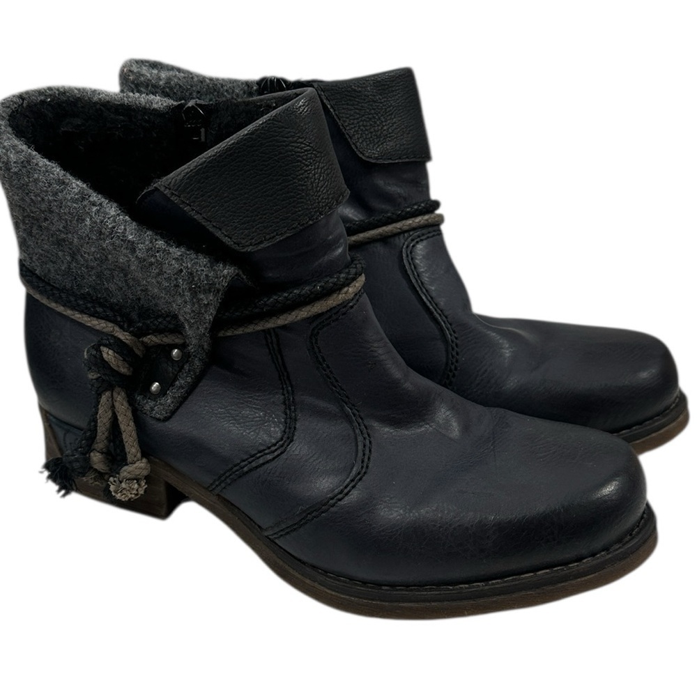 Rieker boots Fee Gray Blue Ankle Boot leather bootie comfort fall size 7